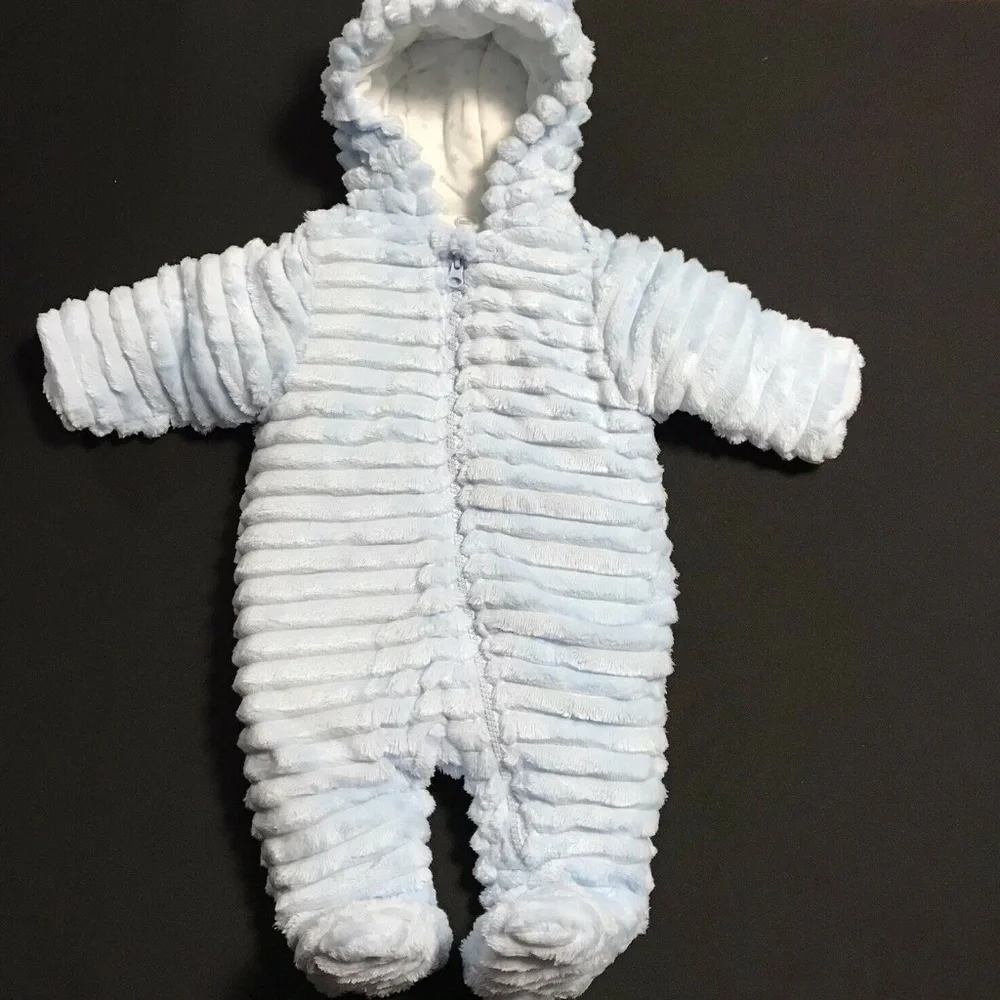 Wonder Nation‎ Cute & Cozy 1 Pc Baby Boys Snowsuit Plush Bunting Pram Blue 3-6M